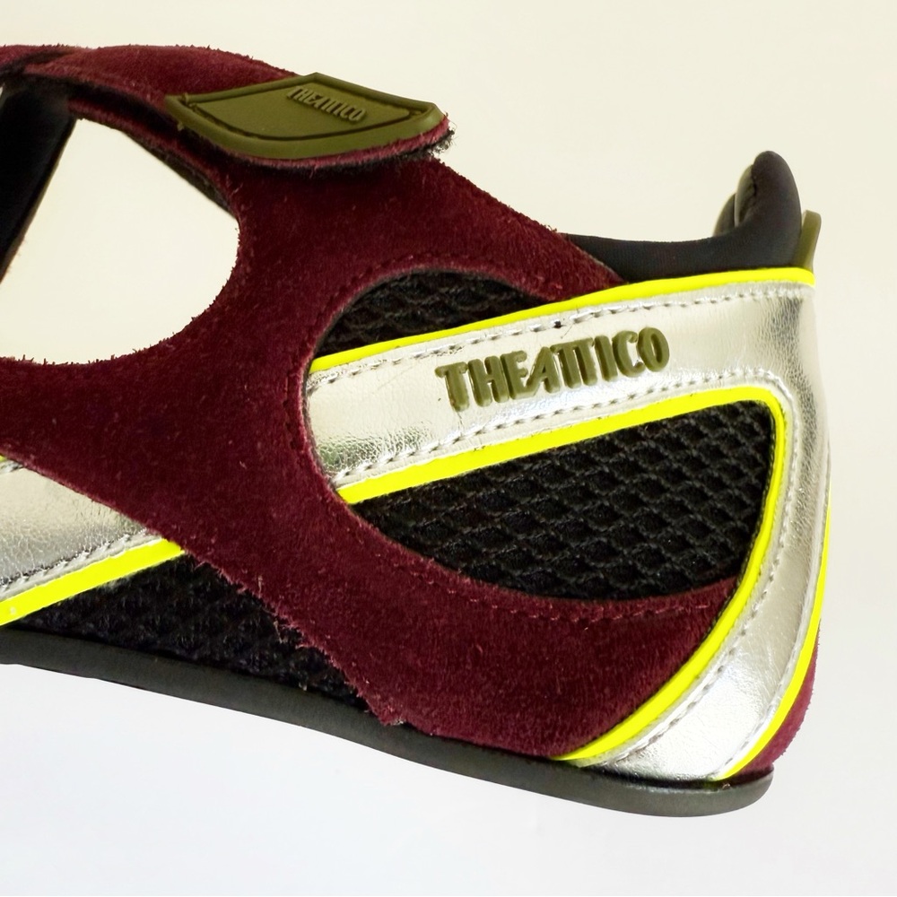 THE ATTICO VIOLET SUEDE FLOOR 01 BLACK MESH TRIM BALLERINA FLAT - Picture 7 of 16